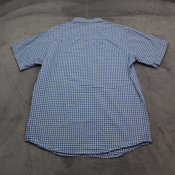 Columbia Button Up Shirt Mens M Blue Checked Fishing Outdoor Fish Hike Camp - Picture 10 of 14